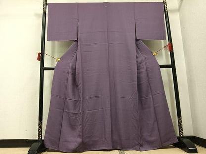 平和屋着物●上質な色無地　葡萄鼠色　鈴乃屋扱い　正絹　逸品　AABI6232ph