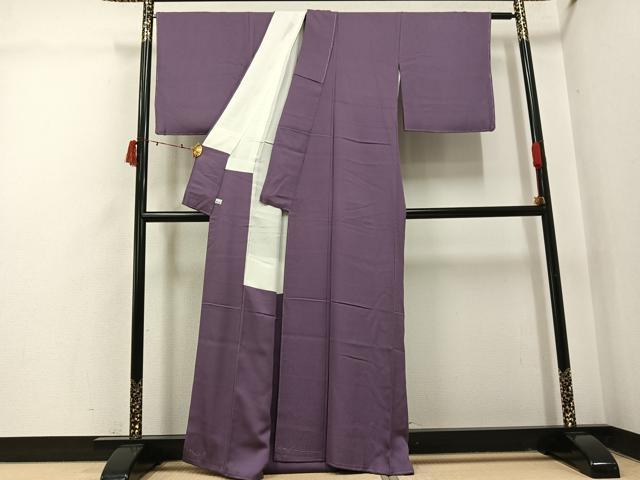 平和屋着物●上質な色無地　葡萄鼠色　鈴乃屋扱い　正絹　逸品　AABI6232ph