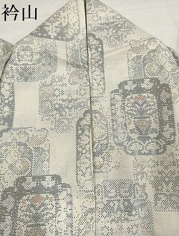 平和屋着物●本場大島紬　カタス7マルキ　色紙花文　正絹　逸品　AABI6235ph