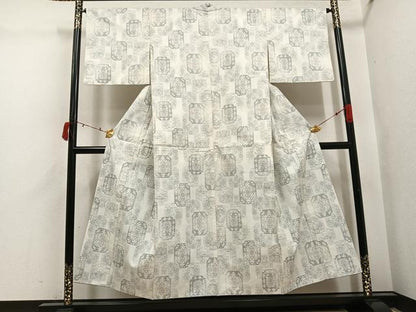 平和屋着物●本場大島紬　カタス7マルキ　色紙花文　正絹　逸品　AABI6235ph