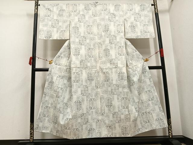 平和屋着物●本場大島紬　カタス7マルキ　色紙花文　正絹　逸品　AABI6235ph