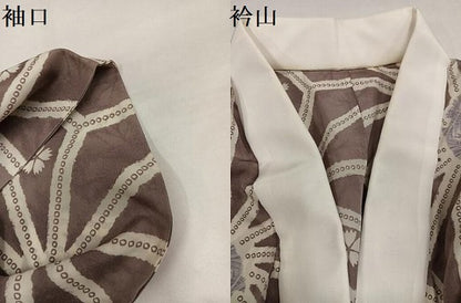 平和屋着物●BANKANわものや　長襦袢　無双仕立て　雪輪桜文　正絹　逸品　AABI6239ph