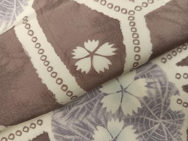 平和屋着物●BANKANわものや　長襦袢　無双仕立て　雪輪桜文　正絹　逸品　AABI6239ph