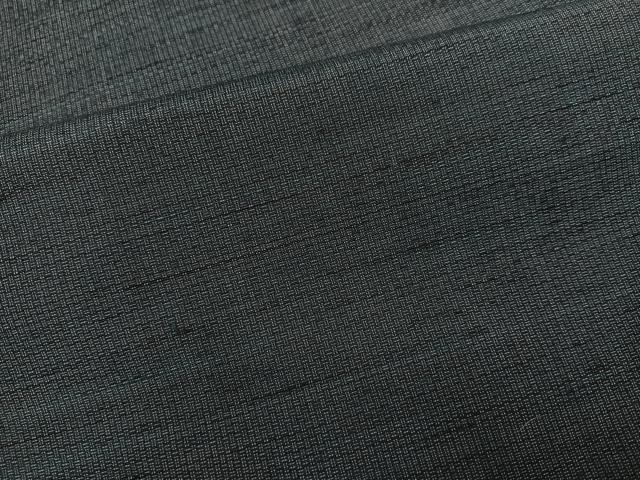 平和屋着物●男性　紬　色無地　錆鉄御納戸色　正絹　逸品　AABI6240ph