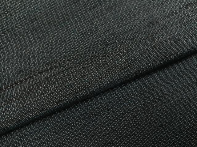 平和屋着物●男性　紬　色無地　錆鉄御納戸色　正絹　逸品　AABI6240ph
