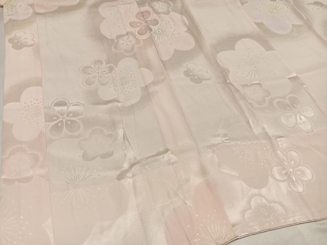平和屋着物●振袖用長襦袢　無双仕立て　梅地紋　暈し染め　正絹　逸品　AABI6241ph
