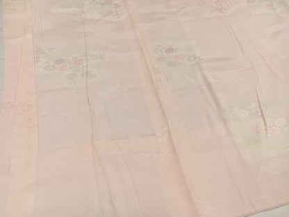 平和屋着物●振袖用長襦袢　無双仕立て　草花地紋　暈し染め　正絹　逸品　AABI6242ph