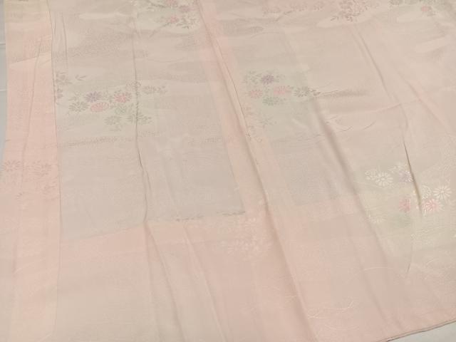 平和屋着物●振袖用長襦袢　無双仕立て　草花地紋　暈し染め　正絹　逸品　AABI6242ph