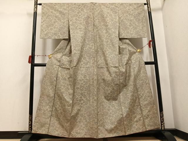 平和屋着物●本場大島紬　一元7マルキ　草花文　正絹　逸品　AABI6243ph