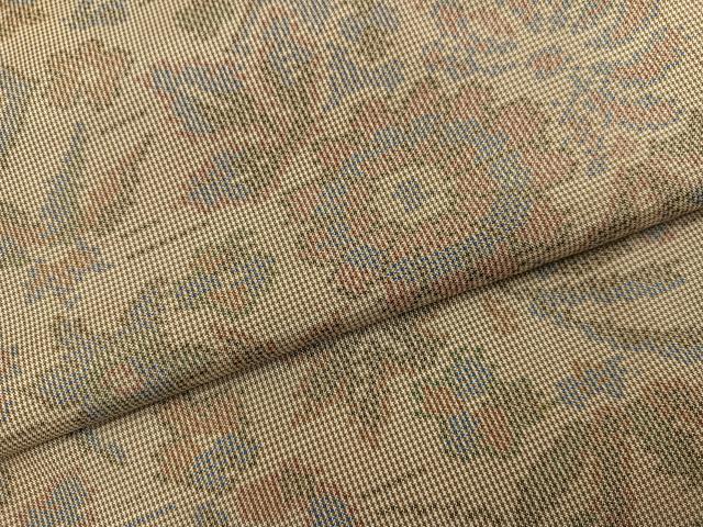 平和屋着物●本場大島紬　一元7マルキ　草花文　正絹　逸品　AABI6243ph