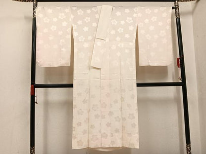平和屋着物●長襦袢　無双仕立て　梅地紋　正絹　逸品　AABI6244ph