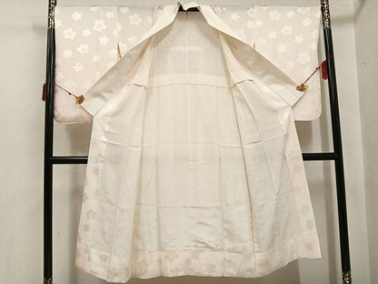 平和屋着物●長襦袢　無双仕立て　梅地紋　正絹　逸品　AABI6244ph