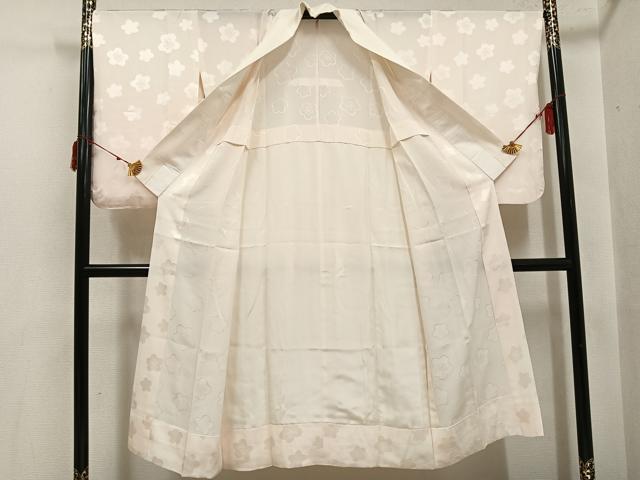 平和屋着物●長襦袢　無双仕立て　梅地紋　正絹　逸品　AABI6244ph