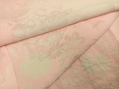 平和屋着物●振袖用長襦袢　袷　絞り　片輪車花文　暈し染め　正絹　逸品　AABI6245ph