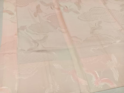 平和屋着物●振袖用長襦袢　無双仕立て　群れ鶴雲地紋　暈し染め　正絹　逸品　AABI6247ph