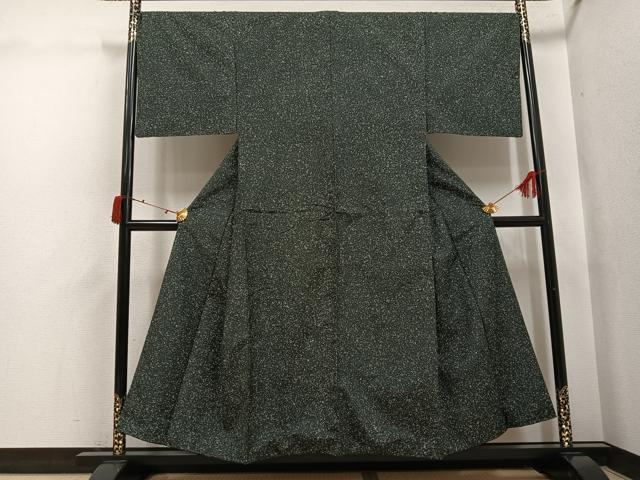 平和屋着物●男性　石川県指定無形文化財　牛首紬　白山工房　手織り　霞文　たたき染め　正絹　逸品　AABI6250ph
