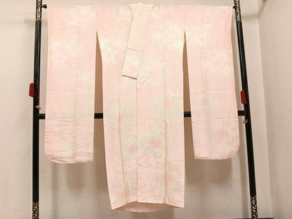 平和屋着物●振袖用長襦袢　袷　草花地紋　暈し染め　正絹　逸品　AABI6251ph