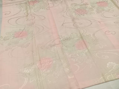 平和屋着物●振袖用長襦袢　袷　草花地紋　暈し染め　正絹　逸品　AABI6251ph