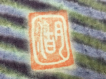 平和屋着物●十日町　名門　滝泰謹製　訪問着　総絞り　霞文　金彩　正絹　逸品　AABI6252ph