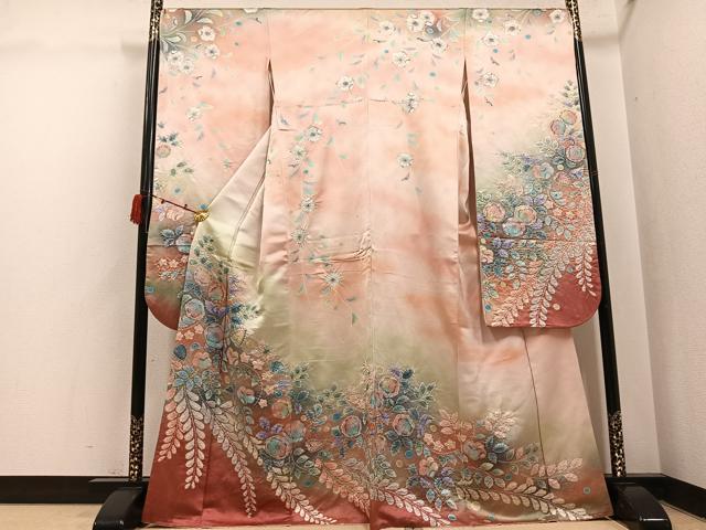 平和屋着物●伯河貞雄　振袖　作家物　辻が花　絞り　暈し染め　正絹　逸品　AABI6253ph