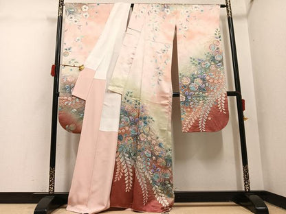 平和屋着物●伯河貞雄　振袖　作家物　辻が花　絞り　暈し染め　正絹　逸品　AABI6253ph