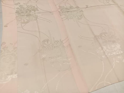 平和屋着物●振袖用長襦袢　袷　花車地紋　暈し染め　正絹　逸品　AABI6254ph