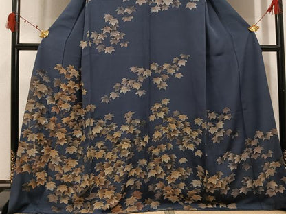 平和屋着物●訪問着　ろうけつ染　楓文　さが美扱い　正絹　逸品　AABI6255ph