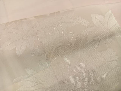 平和屋着物●振袖用長襦袢　無双仕立て　花地紋　半衿刺繍　正絹　逸品　未使用　AABI6256ph