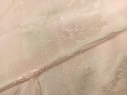 平和屋着物●振袖用長襦袢　無双仕立て　花地紋　半衿刺繍　正絹　逸品　未使用　AABI6256ph