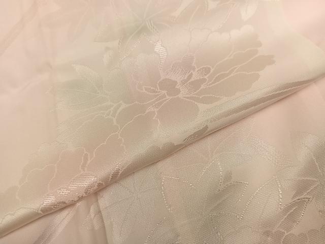 平和屋着物●振袖用長襦袢　無双仕立て　花地紋　半衿刺繍　正絹　逸品　未使用　AABI6256ph