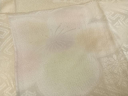 平和屋着物●振袖用長襦袢　無双仕立て　梅地紋　暈し染め　正絹　逸品　AABI6257ph