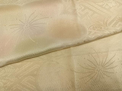 平和屋着物●振袖用長襦袢　無双仕立て　梅地紋　暈し染め　正絹　逸品　AABI6257ph