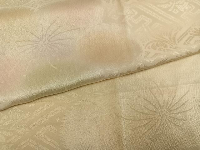 平和屋着物●振袖用長襦袢　無双仕立て　梅地紋　暈し染め　正絹　逸品　AABI6257ph