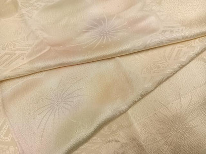 平和屋着物●振袖用長襦袢　無双仕立て　梅地紋　暈し染め　正絹　逸品　AABI6257ph
