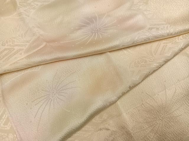 平和屋着物●振袖用長襦袢　無双仕立て　梅地紋　暈し染め　正絹　逸品　AABI6257ph