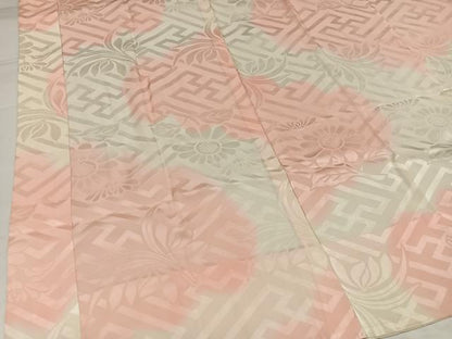 平和屋着物●振袖用長襦袢　紗綾形草花地紋　暈し染め　正絹　逸品　AABI6259ph