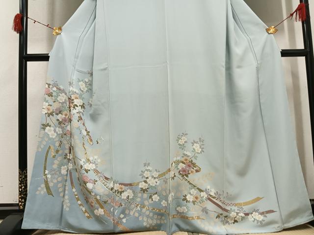 平和屋着物●訪問着　枝花文　暈し染め　金彩　正絹　逸品　未使用　AABI6266ph