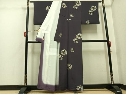 平和屋着物●上質な小紋　更紗唐草文　金彩　正絹　逸品　AABI6267ph