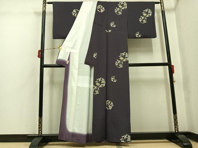 平和屋着物●上質な小紋　更紗唐草文　金彩　正絹　逸品　AABI6267ph