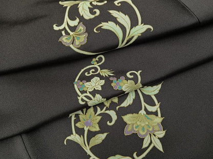 平和屋着物●上質な小紋　更紗唐草文　金彩　正絹　逸品　AABI6267ph