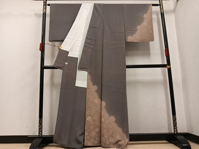 平和屋着物●訪問着　雪輪文　暈し染め　金彩　正絹　逸品　未使用　AABI6268ph