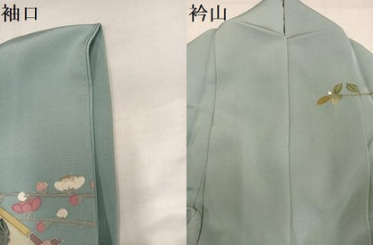 平和屋着物●訪問着　友禅　中国三大刺繍　相良刺繍　天井草花文　正絹　逸品　AABI6269ph
