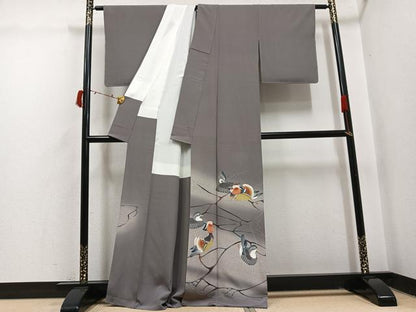 平和屋着物●本加賀友禅作家　木村州宏　色留袖　鴛鴦文　正絹　逸品　AABI6276ph