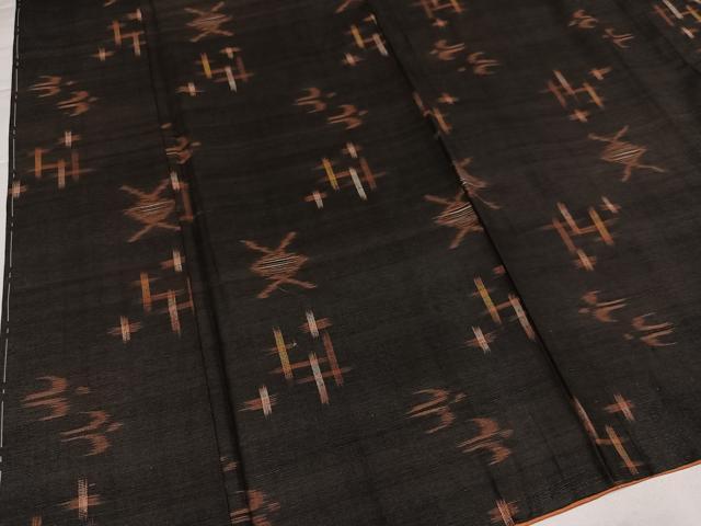 平和屋着物●国指定重要無形文化財　本場久米島紬　手織　正絹　逸品　AABI6277ph