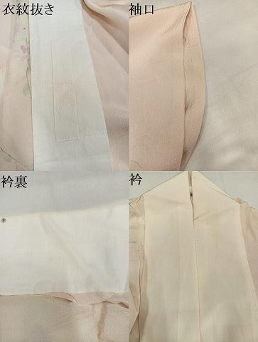 平和屋着物●長襦袢　無双仕立て　枝花文　正絹　逸品　AABI6287ph