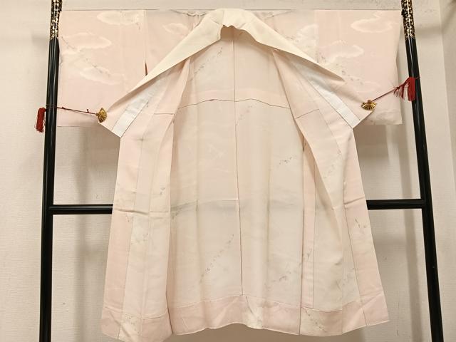 平和屋着物●長襦袢　無双仕立て　枝花文　正絹　逸品　AABI6287ph