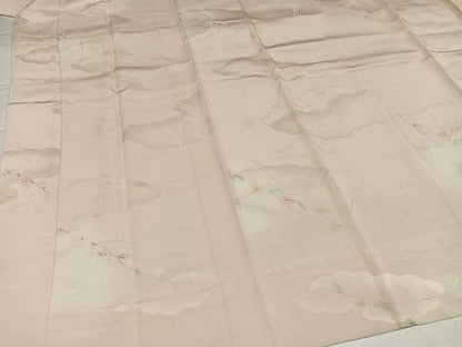 平和屋着物●長襦袢　無双仕立て　枝花文　正絹　逸品　AABI6287ph