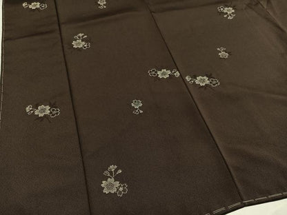 平和屋着物●上質な小紋　舞桜文　銀糸　正絹　逸品　未使用　AABI6288ph
