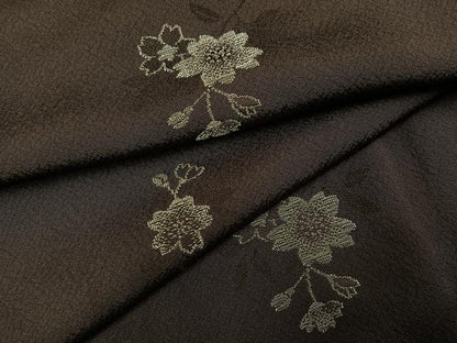 平和屋着物●上質な小紋　舞桜文　銀糸　正絹　逸品　未使用　AABI6288ph