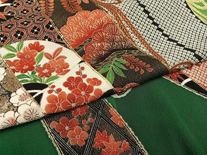 平和屋着物●豪華振袖　几帳花唐草文　暈し染め　金銀彩　正絹　逸品　AABI6291ph